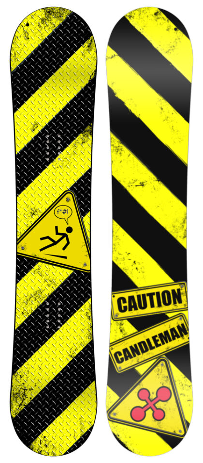 Candleman Snowboards custom New Zealand made Slippery Always graphic