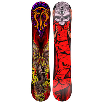 New Zealand made snowboard by Candleman Snowboards, Draconical graphics
