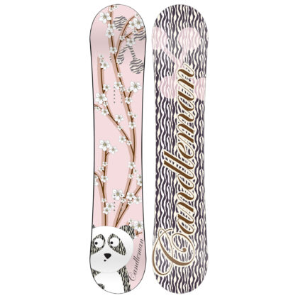 New Zealand made snowboard by Candleman Snowoards, Zebrafied Panda