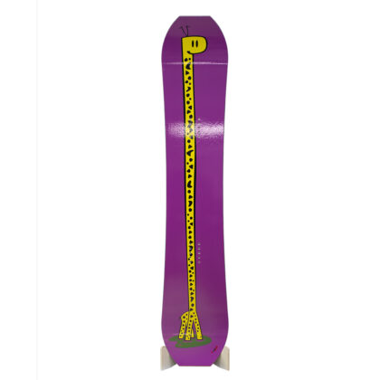 New Zealand made snowboard by Candleman Snowboards, old skool Giraffe graphics, 155 qCamber